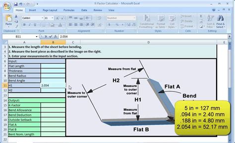 solidworks k factor table